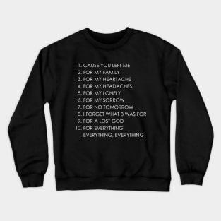 I Forget What Eight Was For Violent Femmes Kiss Off Crewneck Sweatshirt